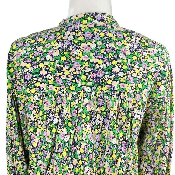 Maeve Blouse Long-Sleeve Blouse By Anthropologie Cotton Floral Print Small Multi - Picture 13 of 13